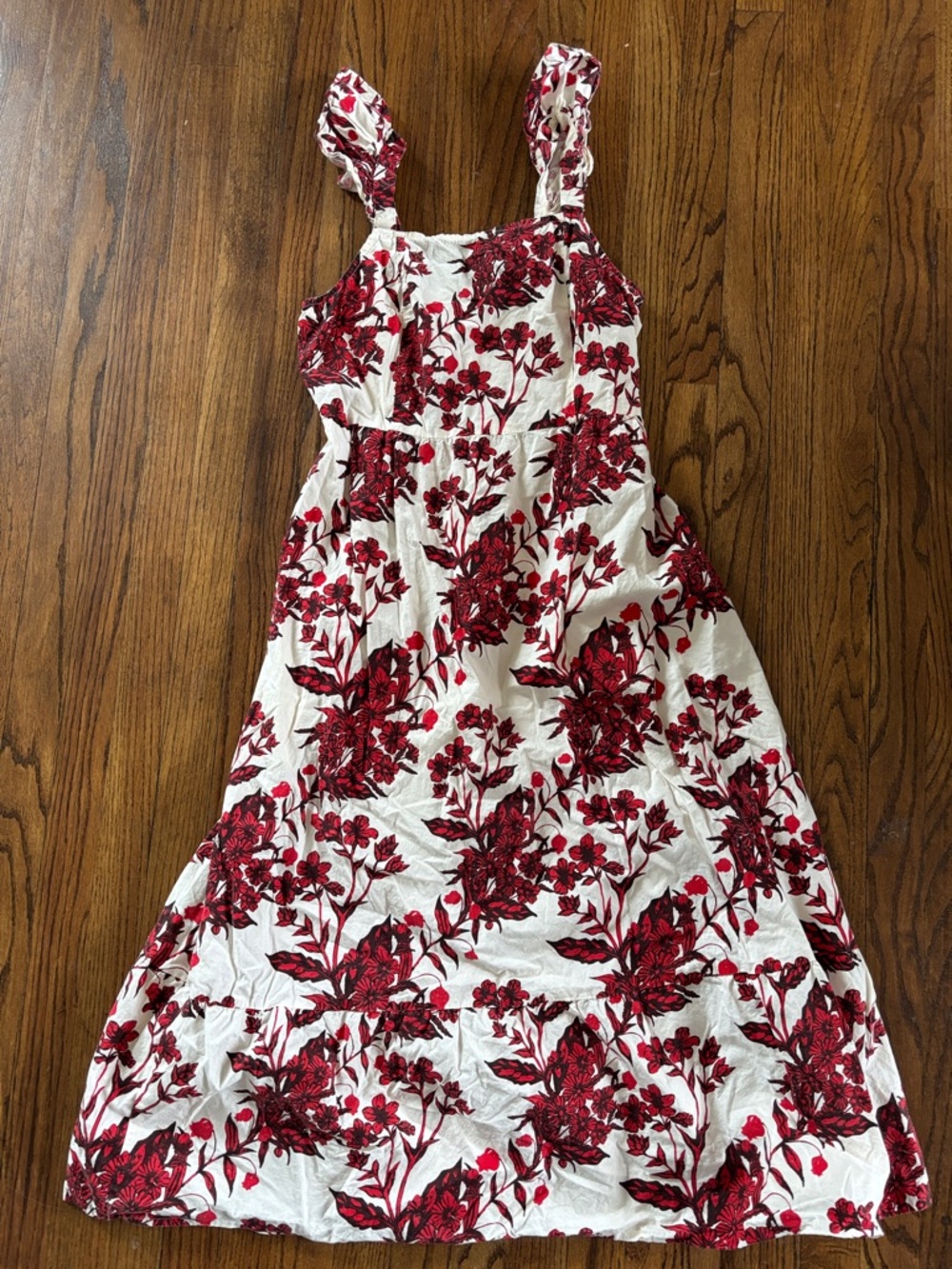 White and Red Floral Girls' Sundress